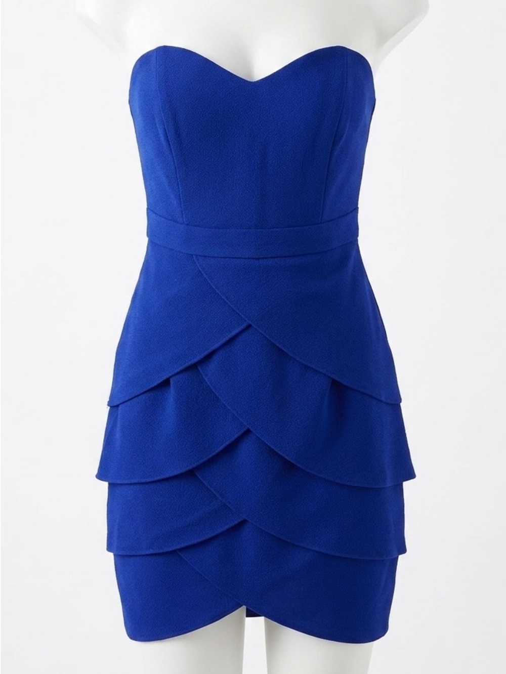 Club Monaco Royal Blue Strapless Tiered Layered Mini Cocktail Dress Size 2